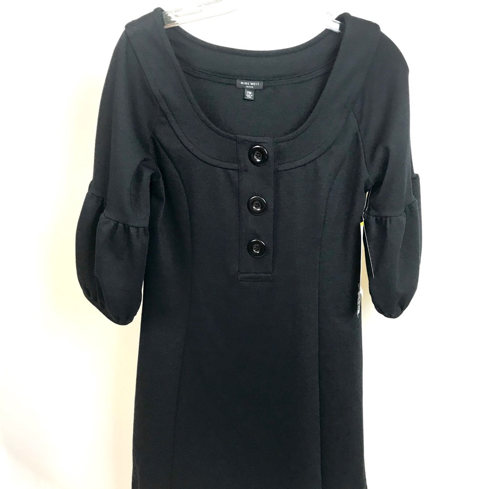 Nine West black puffy sleeve dress